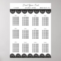 Black Lace on Soft Lavender Custom Seating Chart