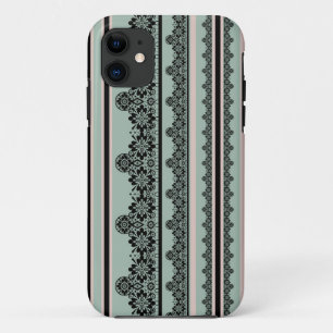 Black lace , openwork throw pillow iPhone 11 case