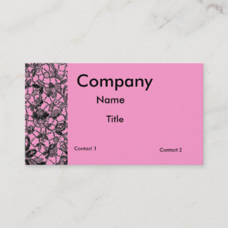 black lace over pink feminine business card