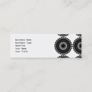 Black Lace Pattern Design. Custom Mini Business Card