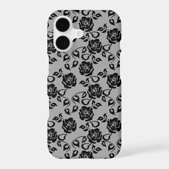 Black lace pattern on white background (Back)