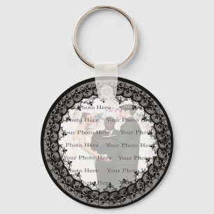 Black Lace Round Keychain