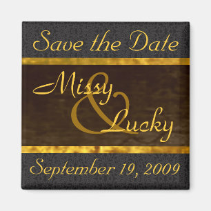 Black Lace Save the Date Magnet