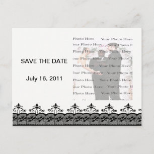Black Lace Save The Date Postcard