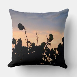 Black Lace Sunset Throw Pillow