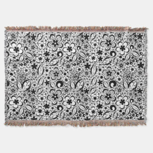 Black lace throw blanket