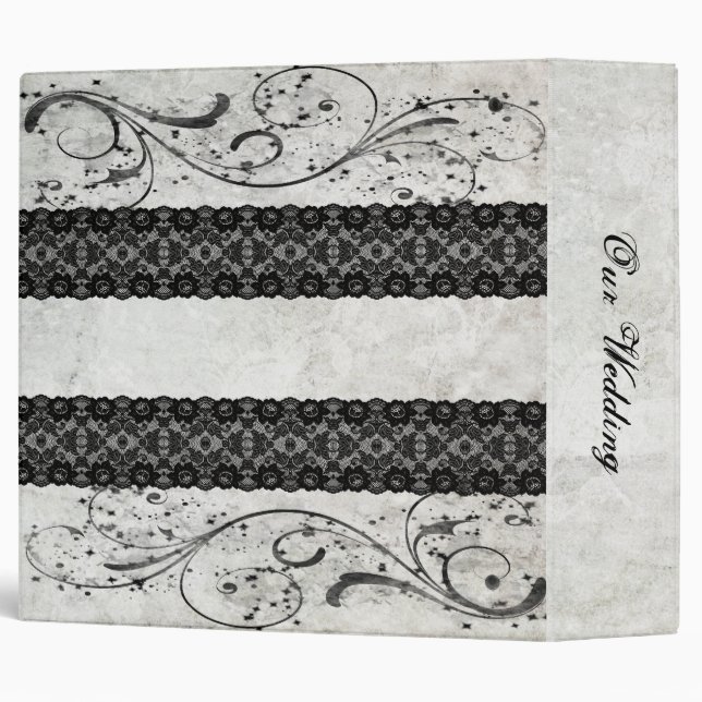 Black Lace Wedding Binder (Back/Spine)
