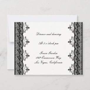 Black Lace Wedding Reception Cards