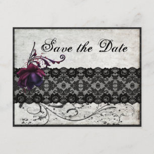 Black Lace Wedding Save the Date