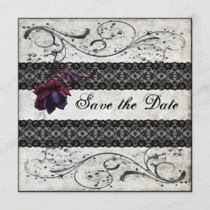 Black Lace Wedding Save the Date