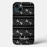 Black Lace With Grey White Gradient Personalized
