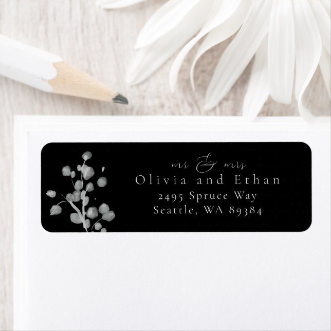 Black Lacquer Address Label (Insitu)