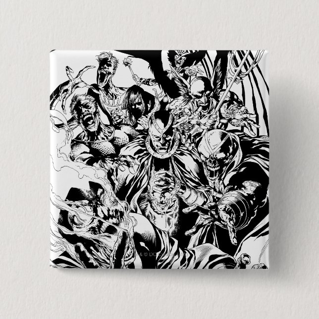 Black Lantern Corps - Black and White 2 Inch Square Button (Front)