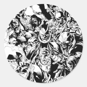 Black Lantern Corps - Black and White Classic Round Sticker