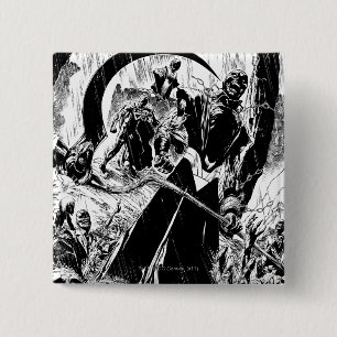 Black Lantern Corps Panel - Black and White 2 Inch Square Button