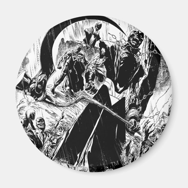 Black Lantern Corps Panel - Black and White Magnet (Front)