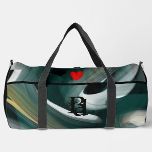 Black Large Gym Duffel Bag Trend Abstract Green