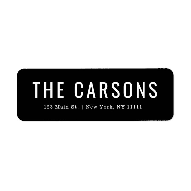 Black Large Lettering Return Address Label (Front)