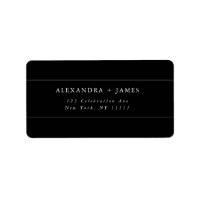 Black Large Modern Return Address Label