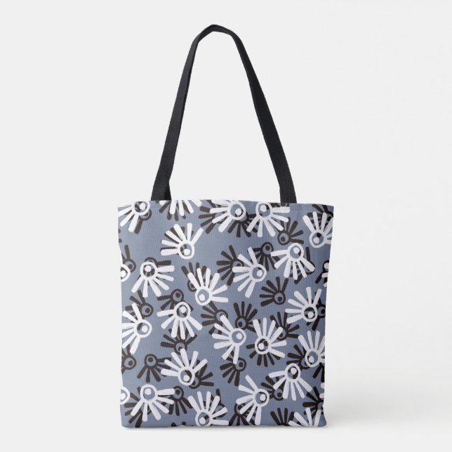 Black Lashes Abstract Minimal Evil Eye Protection Tote Bag (Back)