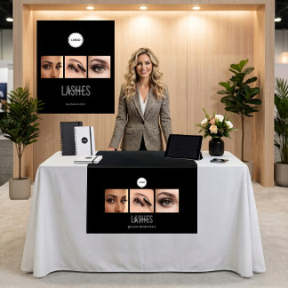 Black Lashes Studio Photo Collage Trade Show Tapestry