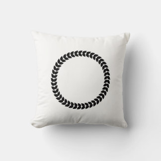 Black Laurel leaves wreath Throw Pillow