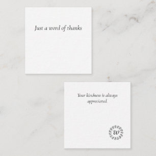 Black laurel wreath monogrammed card