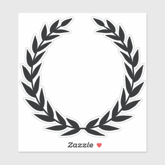 Black Laurel Wreath Sticker (Sheet)