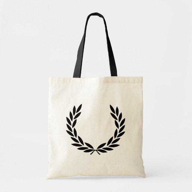 Black Laurel Wreath Tote Bag (Front)