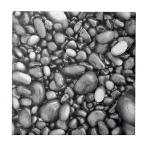 Black lava pebbles pattern tile