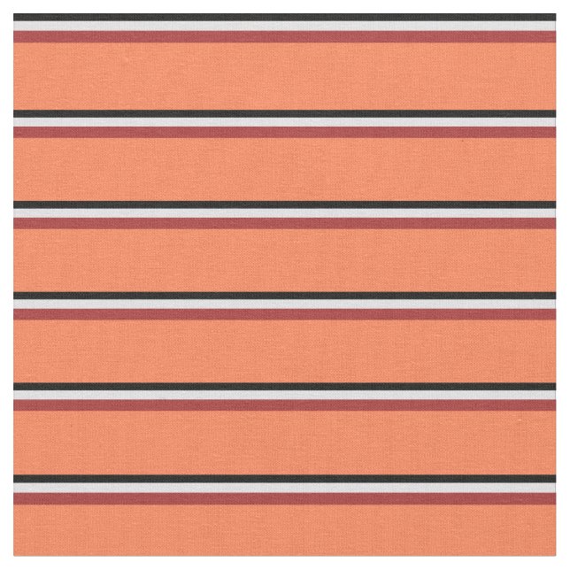 Black, Lavender, Brown & Coral Coloured Pattern Fabric (Close Up)