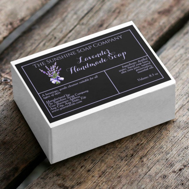 Black Lavender waterproof soap product label (Creator Uploaded)