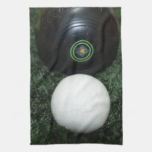 Black Lawn Bowl And Kitty, Kitchen Towel