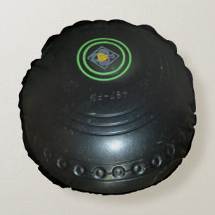 Black Lawn Bowl, Round Pillow