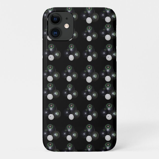 Black Lawn Bowls And Jacks Pattern, Case-Mate iPhone Case (Back)