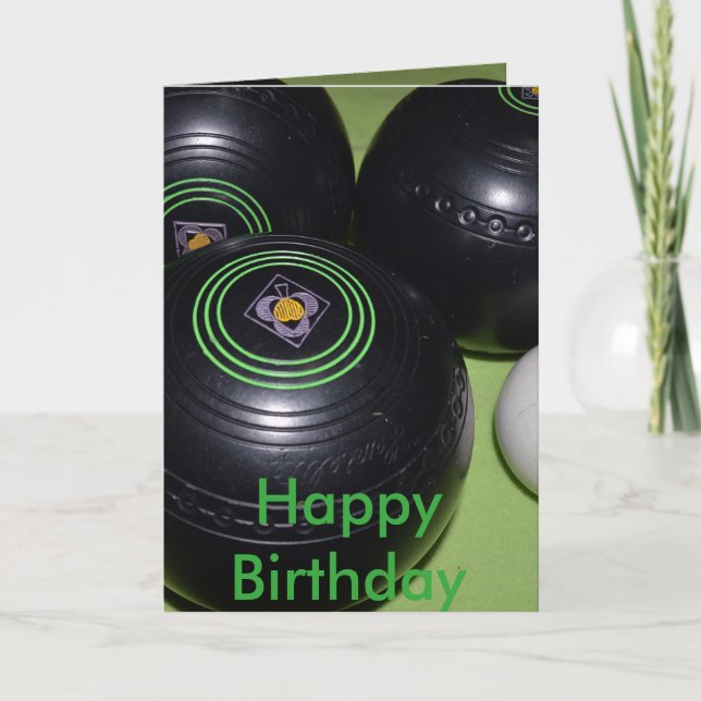 Black Lawn Bowls, Birthday Card (Front)