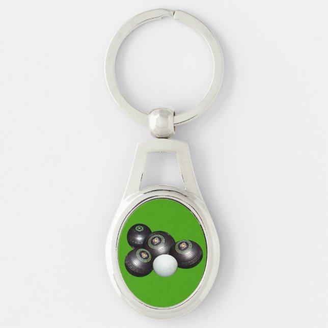 Black Lawn Bowls, Keychain (Front)