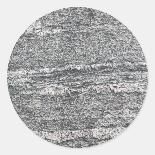 Black Layered Sediment Rock Surface Classic Round Sticker (Front)