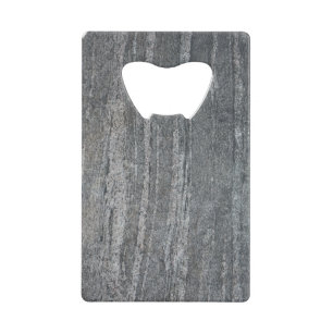 Black Layered Sediment Rock Surface Print Credit Card Bottle Opener