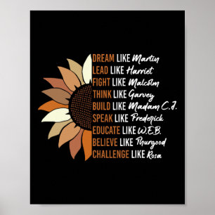 Black Leader Black History Month Dream Like Martin Poster