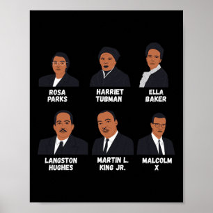 Black Leaders Inspiring Black History African Amer Poster