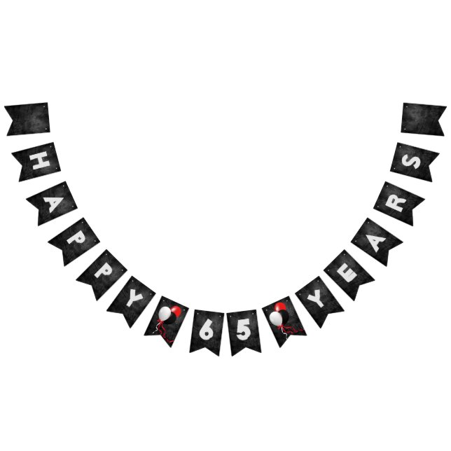 black leather and balloons for 65th birthday party bunting flags (All)