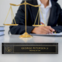 Black Leather and Gold | Logo Name Attorney at Law