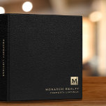 Black Leather Brushed Gold Initial Logo Listings Binder<br><div class="desc">Designed for Real Estate Agents and Agencies. This binder is ideal for organizing your property listings.</div>