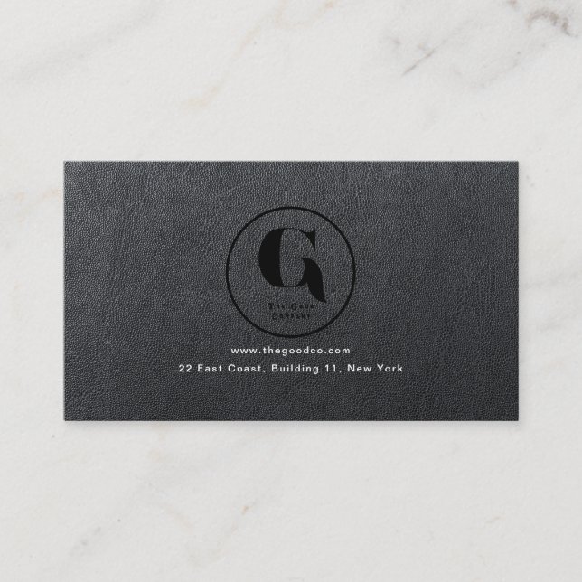 Black Leather Business Card (Front)