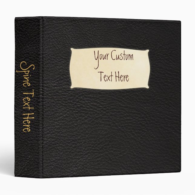 Black Leather Custom 1.5" Binder (Front/Spine)