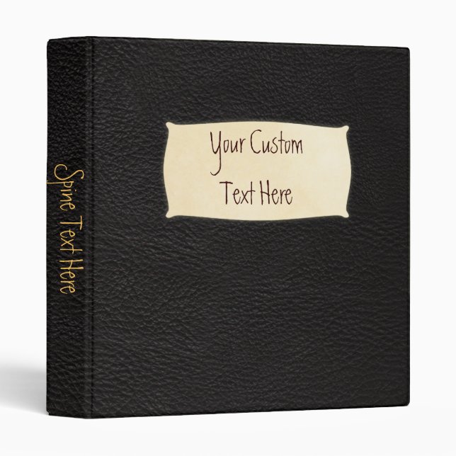 Black Leather Custom 1" Binder (Front/Spine)