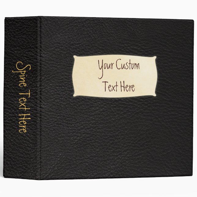 Black Leather Custom 2" Binder (Front/Spine)