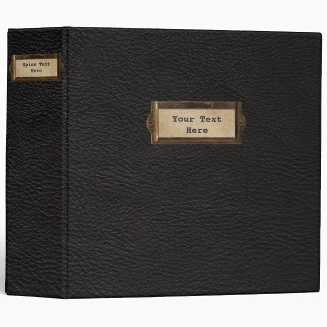 Black Leather Custom 2" Binder (Front/Spine)