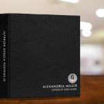 Black Leather Custom Professional Photo Binder<br><div class="desc">Professional Portfolio Binder designed for designers and business professionals. This binder is ideal for organizing your professional portfolio information. A professional portfolio binder designed with a bio photo image (500 x 500 px), you can customize by changing the text and image using the fields provided, or use the ‘message’ button...</div>